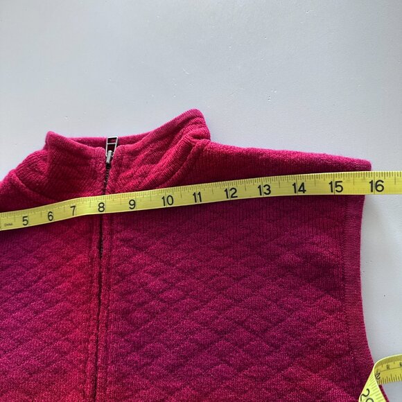 Women's Woolrich Quilted Wool Sweater Vest sz M - Red - Picture 7 of 11